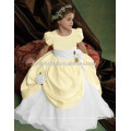 newly yellow and white with sash and handmade flower flowergirl dresses girls dresses 1005